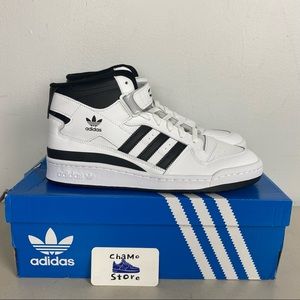 Mens White And Black Adidas High Tops 